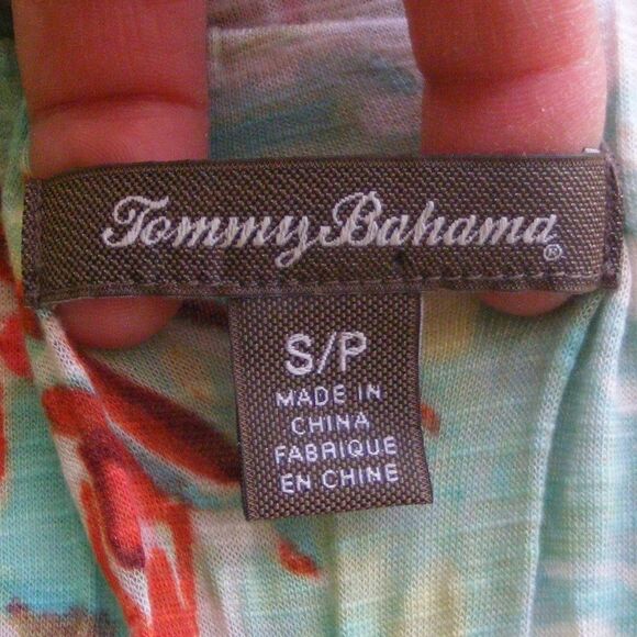 TOMMY BAHAMA Halter Dress, S, Beach/Island Print Hibiscus/Palm Trees, Multicolor - Picture 10 of 12